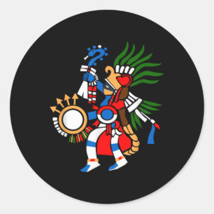 Aztec Symbol gud Krig och Sol Huitzilopochtli Az Runt Klistermärke