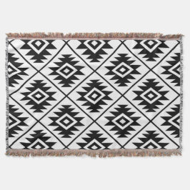 Aztec-symbol Stiliserad Big PTN svart på vitt Mysfilt