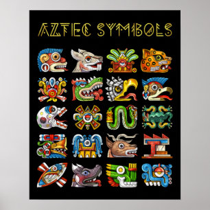 Aztec-symboler Poster
