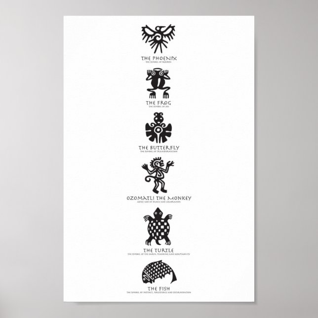 Aztec-symboler Poster (Framsidan)