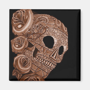 aztec TATUERING för skalle RITON Magnet