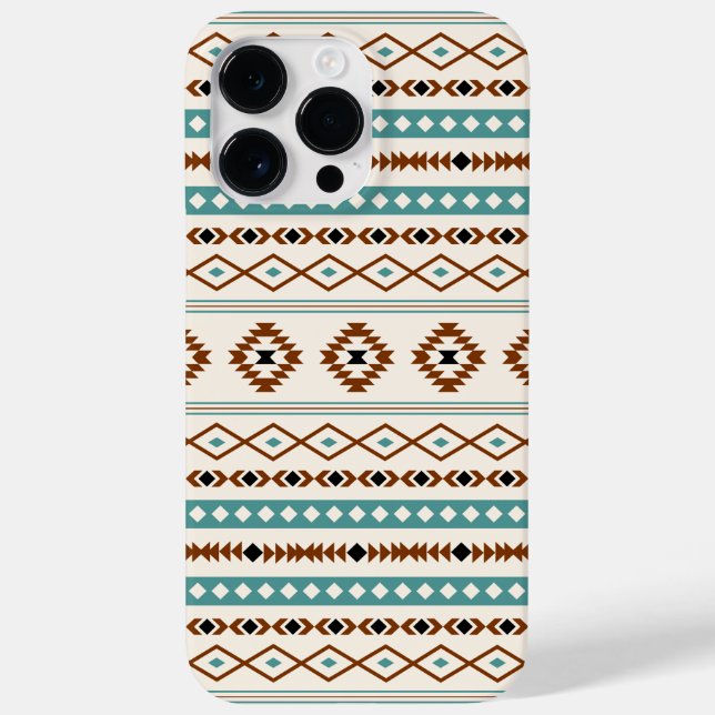 Aztec Teal Terracotta Black Cream Mixed Mönster (Baksida)