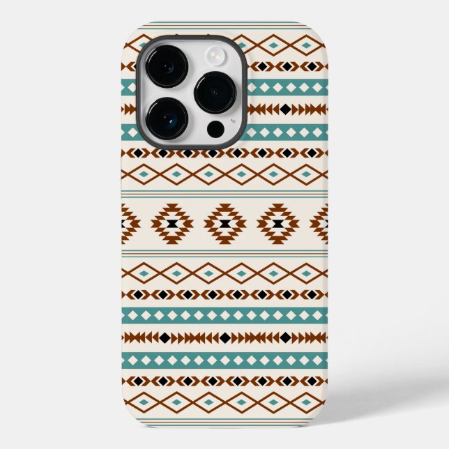 Aztec Teal Terracotta Black Cream Mixed Mönster (Baksida)