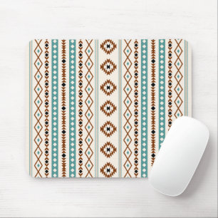 Aztec Teal Terracotta Blk Cr Mix Motif (V) Mönster Musmatta