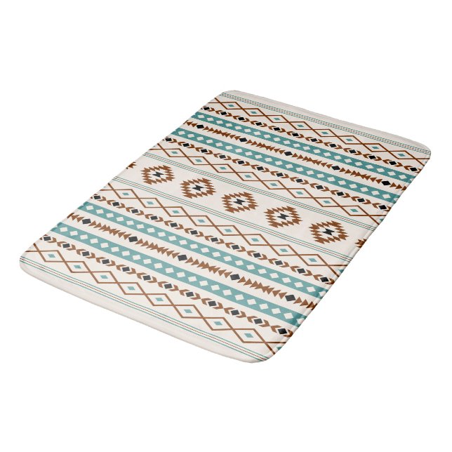 Aztec Teal Terracotta Blk Crm Mixed Motifs (V) Ptn Badrumsmatta (Vinklad)