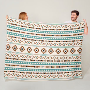 Aztec Ter Blk Crm Mixed Motifs (H) Mönster Fleecefilt