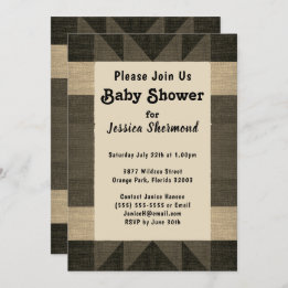 Aztec Tribal Abstrakt Antique Baby Shower Inbjudningar