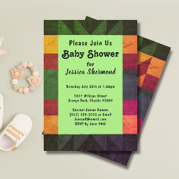 Aztec Tribal Abstrakt Retro 70's Baby Shower Card Inbjudningar