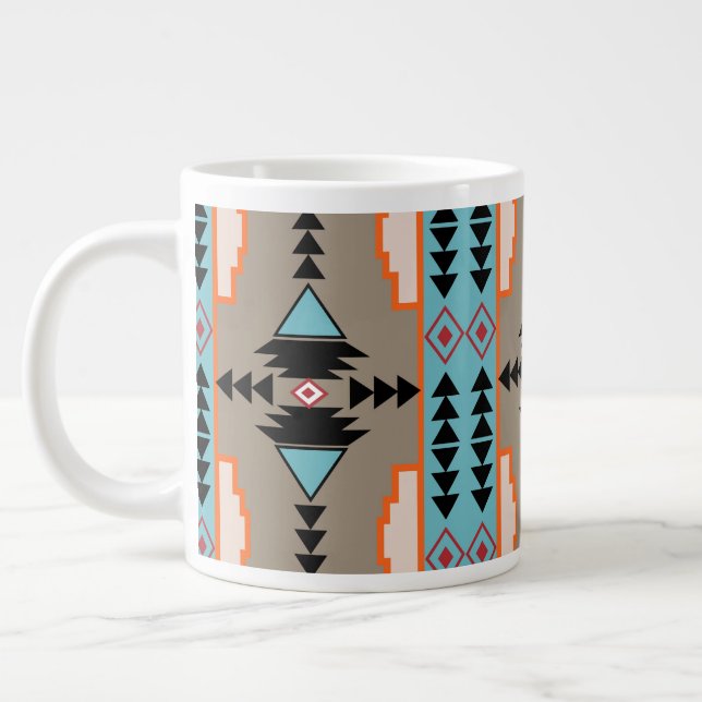 Aztec Tribal Geometric Jumbo Mugg (Vänster)