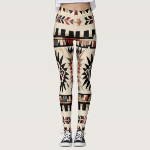 Aztec Tribal Geometric Mönster Leggings