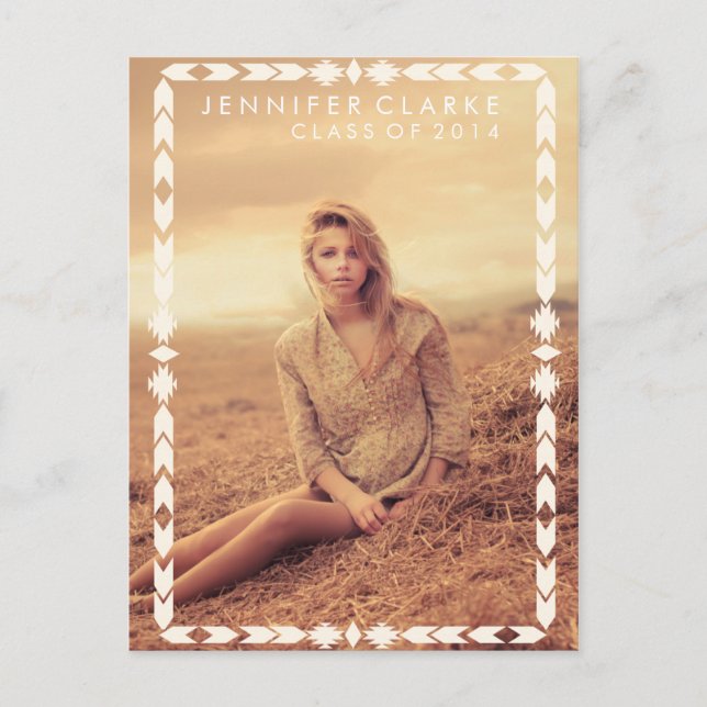 AZTEC TRIBAL GRAD | INBJUDAN TILL STUDENTFEST VYKORT (Framsida)