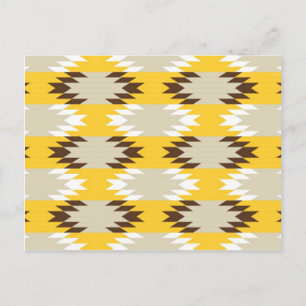 Aztec Tribal Gult Brown Native American Design Vykort