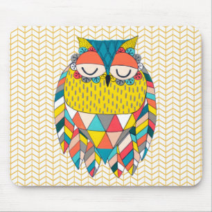 Aztec Tribal Modern Uggla Chevron Mousepad Musmatta