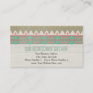 Aztec Tribal Native Pastell Persika/Aqua Visitkort