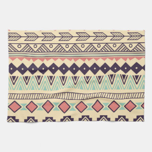 Aztec Tribal Rand: Vintage Illustration Kökshandduk