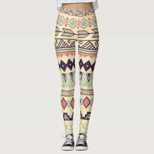 Aztec Tribal Rand: Vintage Illustration Leggings