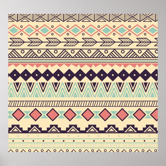 Aztec Tribal Rand: Vintage Illustration Poster (Framsidan)