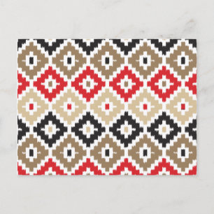 Aztec Tribal-utskrift Ikat Diamond Mönster Vykort