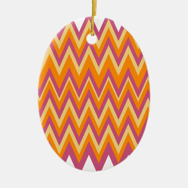 Aztec Tribal ZigZag Julgransprydnad Keramik (Framsidan)