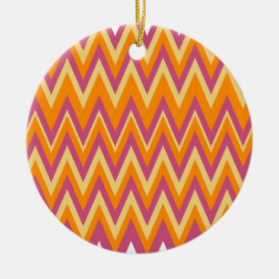 Aztec Tribal ZigZag Julgransprydnad Keramik