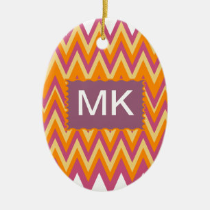 Aztec Tribal ZigZag Julgransprydnad Keramik