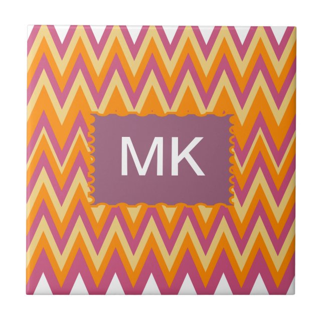 Aztec Tribal ZigZag Kakelplatta (Framsidan)