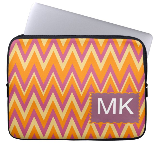 Aztec Tribal ZigZag Laptop Sleeve (Framsidan)