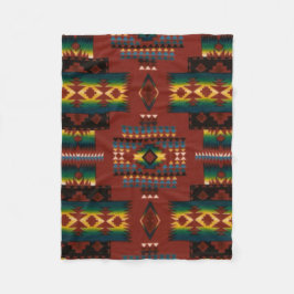 Aztec tryck för RÖD diamant Fleecefilt