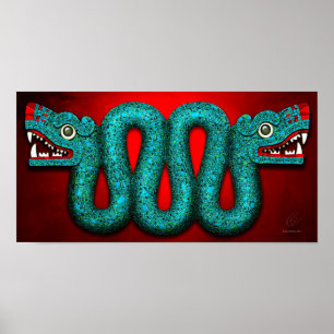 Aztec Turcos Mosaic-serpent Poster