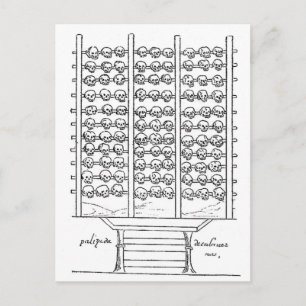 Aztec Tzompantli Skull Rack Codex Duran Vykort