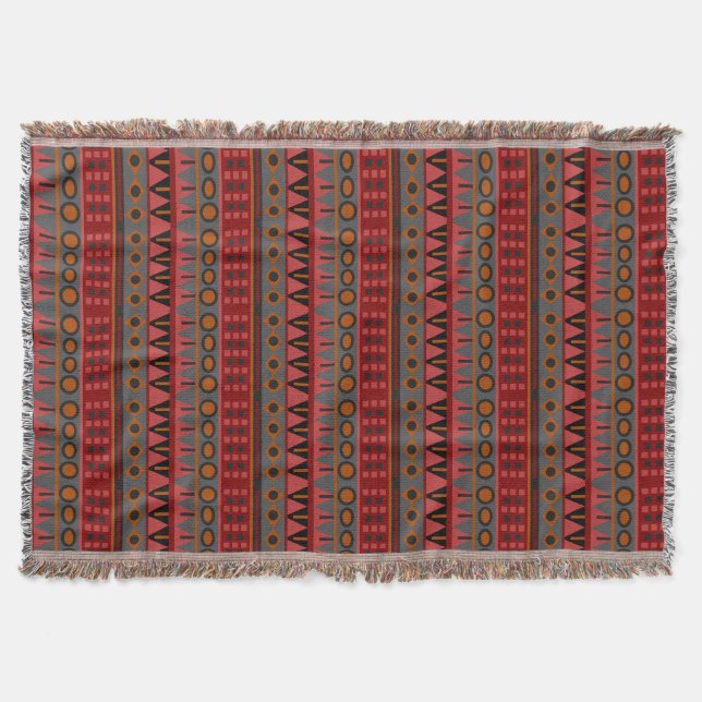 Aztec Warm Red Orange Retro Tribal Ethnic Native Mysfilt (Framsidan)