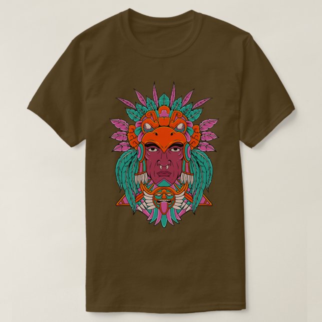 Aztec Warrior Eagle Warrior T Shirt (Design framsida)
