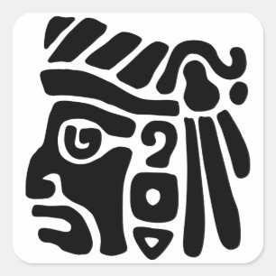 Aztec Warrior Fyrkantigt Klistermärke