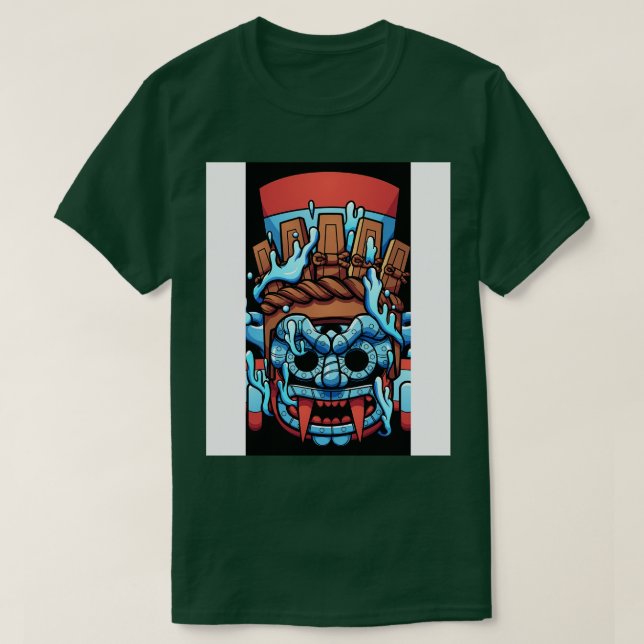 Aztec Warrior Gud T Shirt (Design framsida)