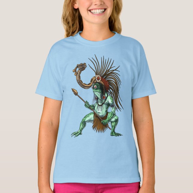 Aztec Warrior Gudom Cueyatl T Shirt (Framsida)