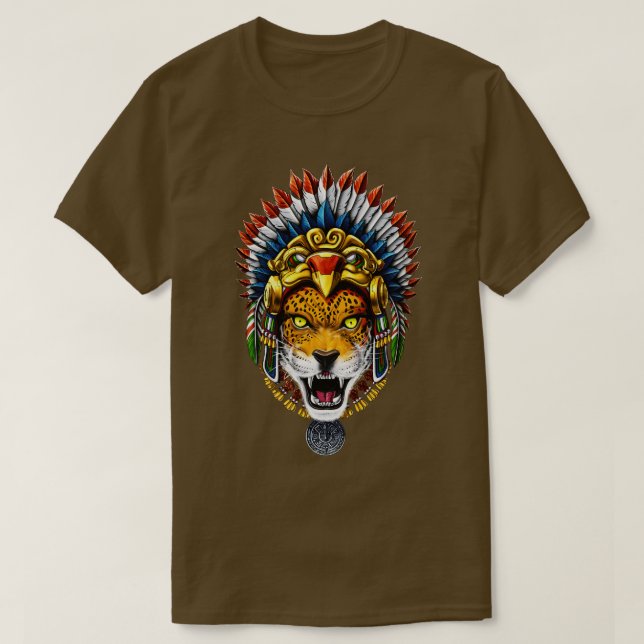 Aztec Warrior Jaguar T Shirt (Design framsida)