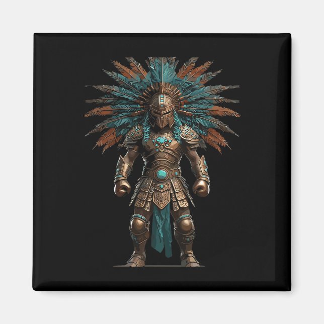 Aztec Warrior Mexican Boxing Pride Magnet (Framsidan)