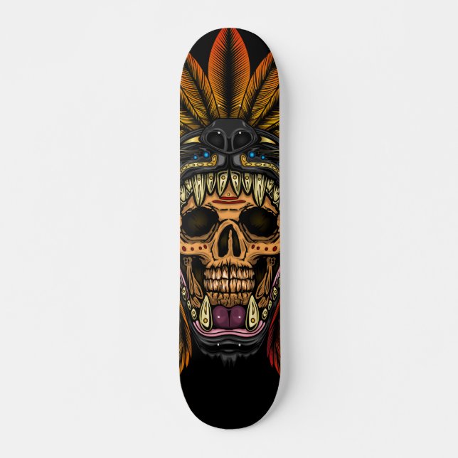 Aztec Warrior Mini Skateboard Bräda 18,5 Cm (Framsida)