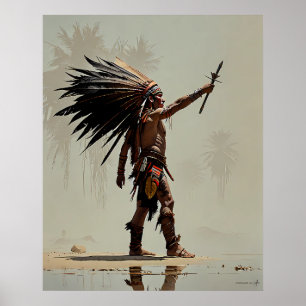 Aztec Warrior Salutation till Sol Poster
