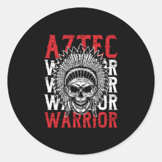 Aztec Warrior Skull Inca Maya Native Culture Gift Runt Klistermärke