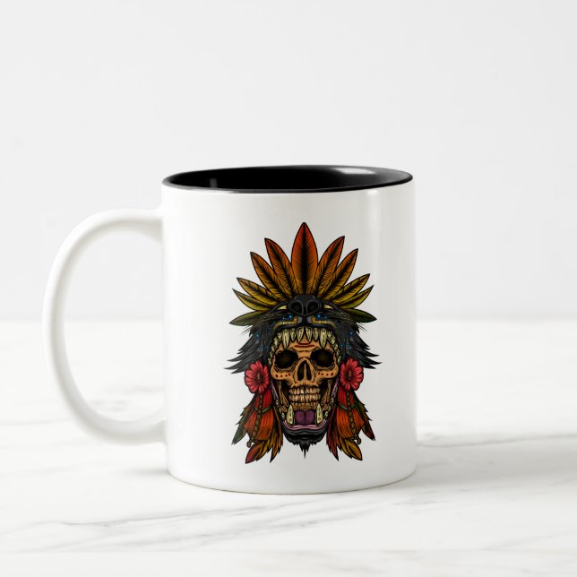 Aztec Warrior Två-Tonad Mugg (Vänster)
