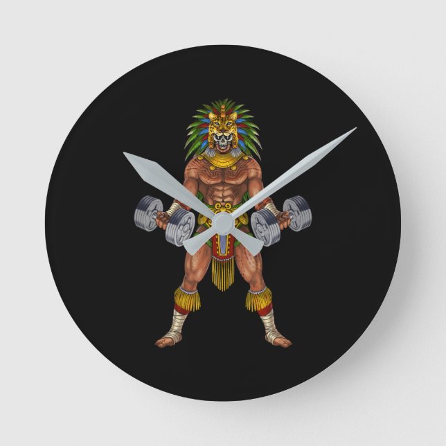 Aztec Warrior Weightlift Rund Klocka (Framsida)