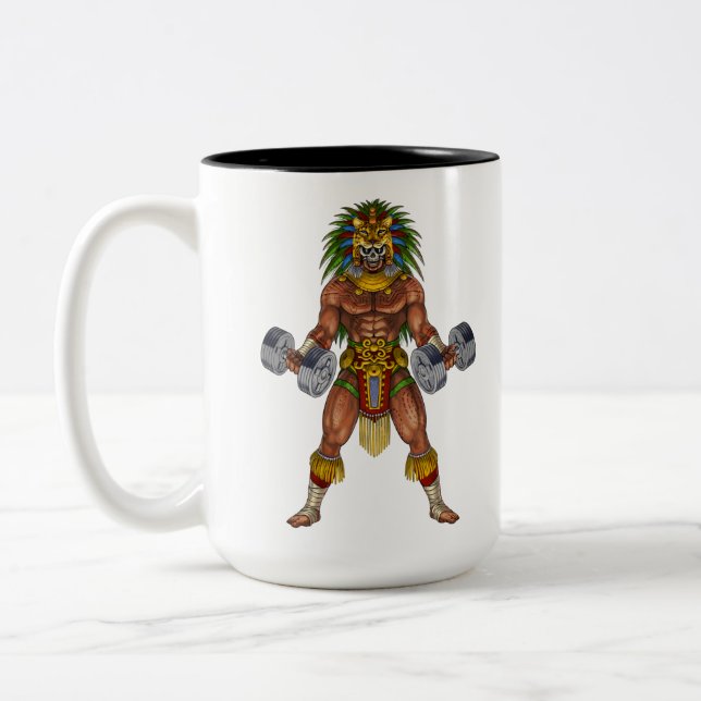 Aztec Warrior Weightlift Två-Tonad Mugg (Vänster)