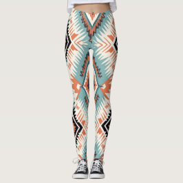 Aztec Westerna stammen Stora Mönster Leggings