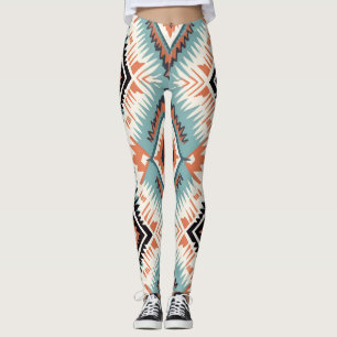 Aztec Westerna stammen Stora Mönster Leggings