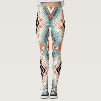 Aztec Westerna stammen Stora Mönster Leggings