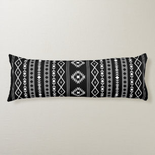 Aztec White Grått Black Mixed Motifs V Mönster Kroppskudde