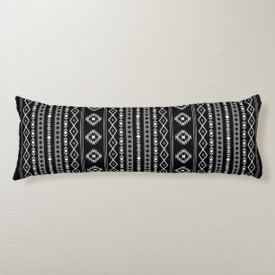 Aztec WT Grått Blk Mixed Motifs V Rpt Mönster Kroppskudde