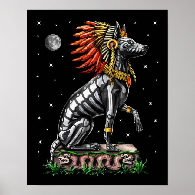 Aztec Xolo Hund Poster (Framsidan)