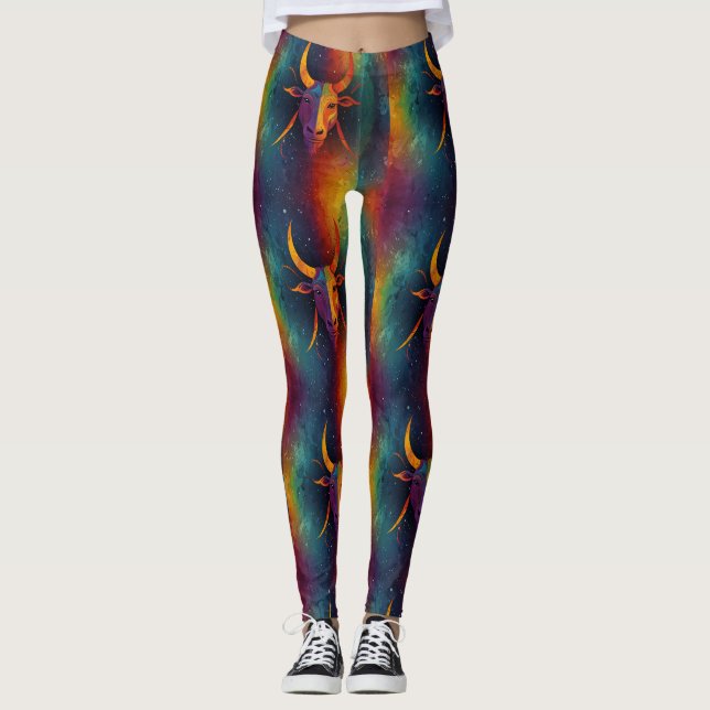 Aztec Zodiac Abstrakt Mix Leggings (Framsida)